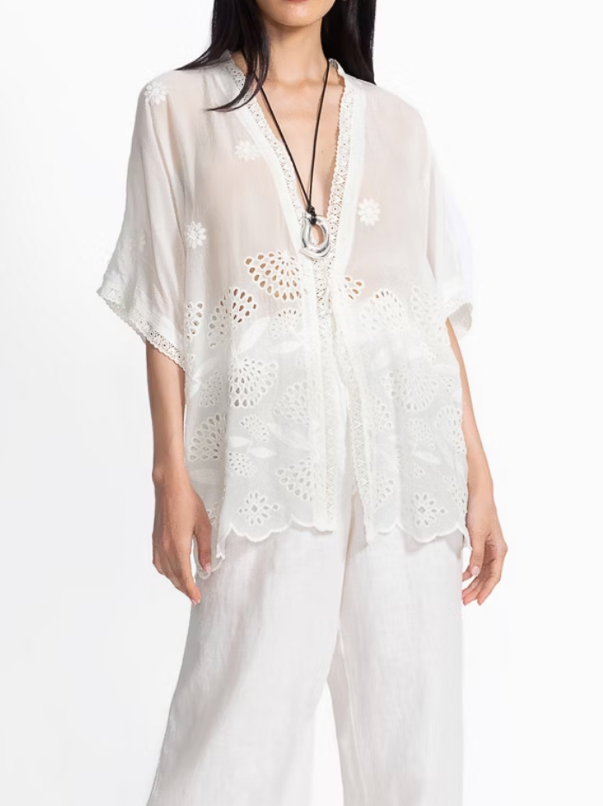 Kimono bluse fra Johnny Was