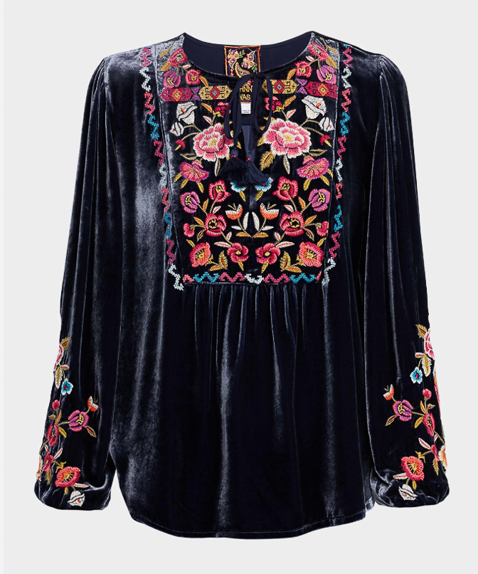 Velour bluse fra Jonny Was